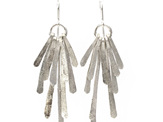 flutter statement earrings silver long dangle fireworks organic sterling silver