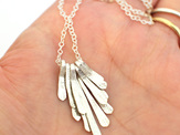 flutter sterling silver hammered textured necklace organic sparkle