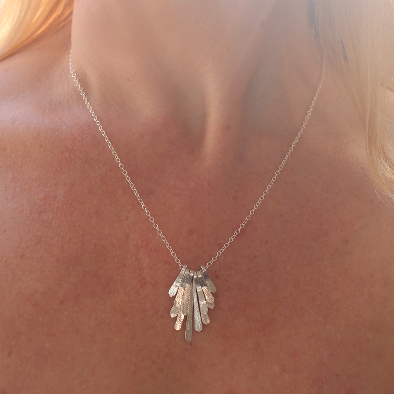 flutter sterling silver handmade gift jewellery lily griffin necklace organic