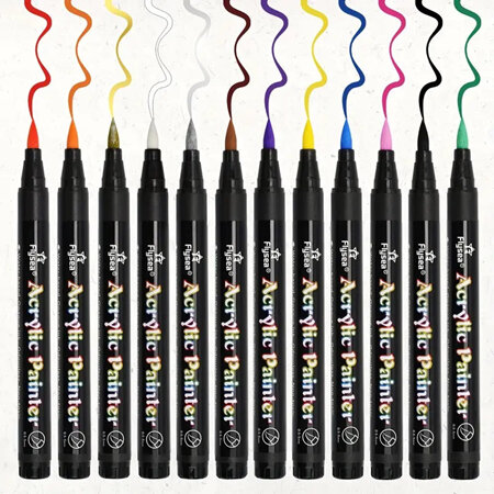 Flysea Acrylic Paint Markers - Brush Tip