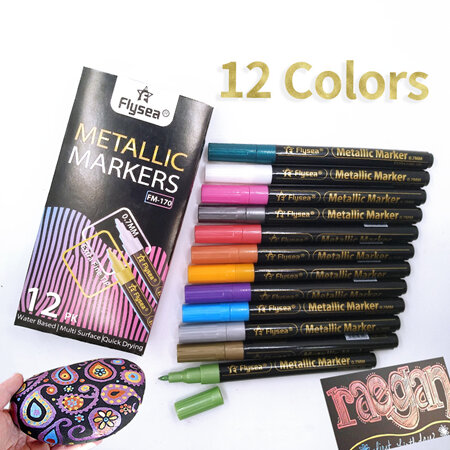 Flysea Acrylic Paint Markers - Metallic