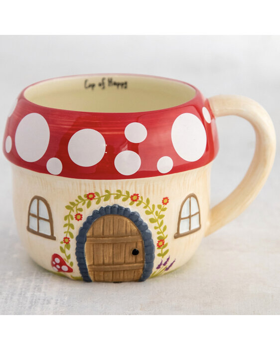 Folk Art Coffee Mug The Gnome’s House Mushroom Fairy House Mug376