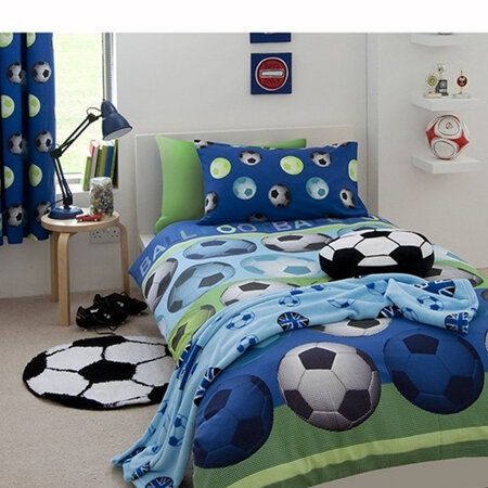 Football Blue UK Double Duvet Cover Set