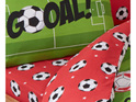 Football Goal Red Reversible Single Duvet Cover Set