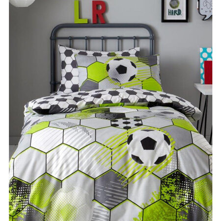 Football Stamp Single Duvet Cover Set