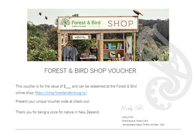 Forest & Bird Shop Voucher