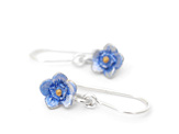 forget me not blue flowers drop earrings sterling silver lily griffin jewellery