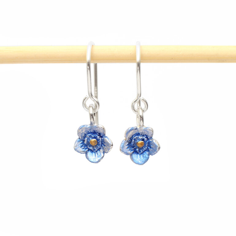 forget me not blue flowers earrings sterling silver floral lilygriffin jewellery