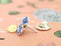 forget me not blue flowers gold leaf lapel pin brooch lily griffin nz jewellery