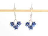 forget me not blue flowers hoop earrings sterling silver floral botanical