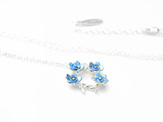 forget me not blue flowers sterling silver necklace knot posey bouquet spring