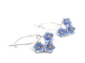 forget Me Not blue flowers tiny bouquet lilygriffin hoop earrings sterling