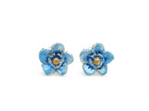 forget me not blue gold flowers tiny studs earrings delicate floral lilygriffin