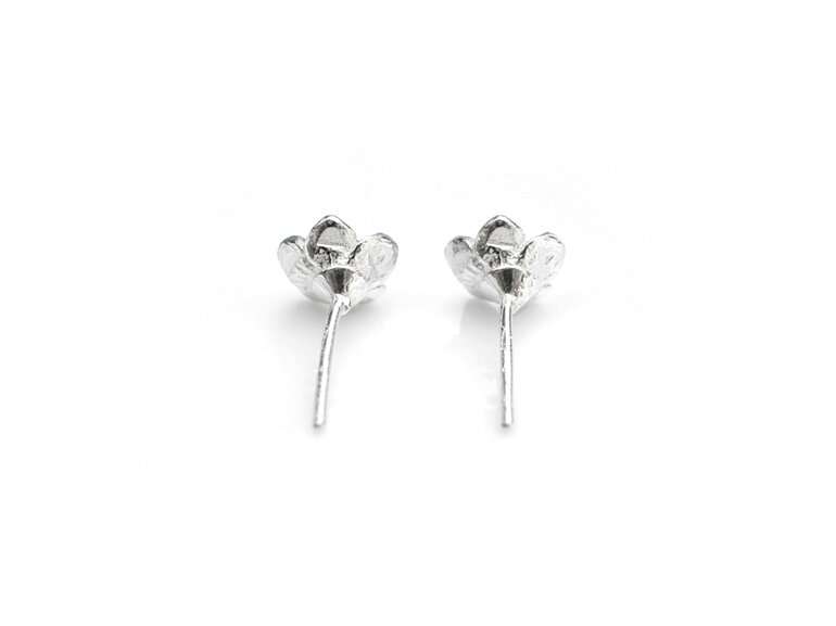 forget me not blue gold flowers tiny studs earrings delicate floral