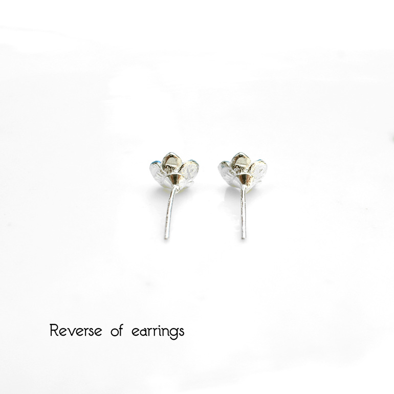 forget me not blue gold flowers tiny studs earrings delicate floral