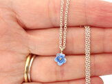 forget me not flower blue sterling silver delicate floral necklace lily griffin