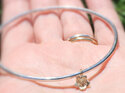 forget me not flower solid 9k gold bangle silver friendship lilygriffin nz