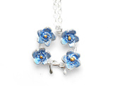 forget me not flowers blue silver lily griffin jewelry floral necklace pendant