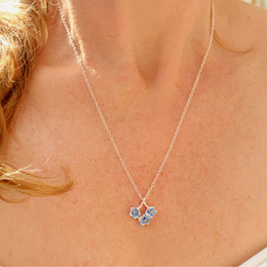forget me not flowers blue sterling silver delicate floral necklace nz jewellery