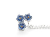 forget me not flowers blue sterling silver nz jewellery necklace pendant