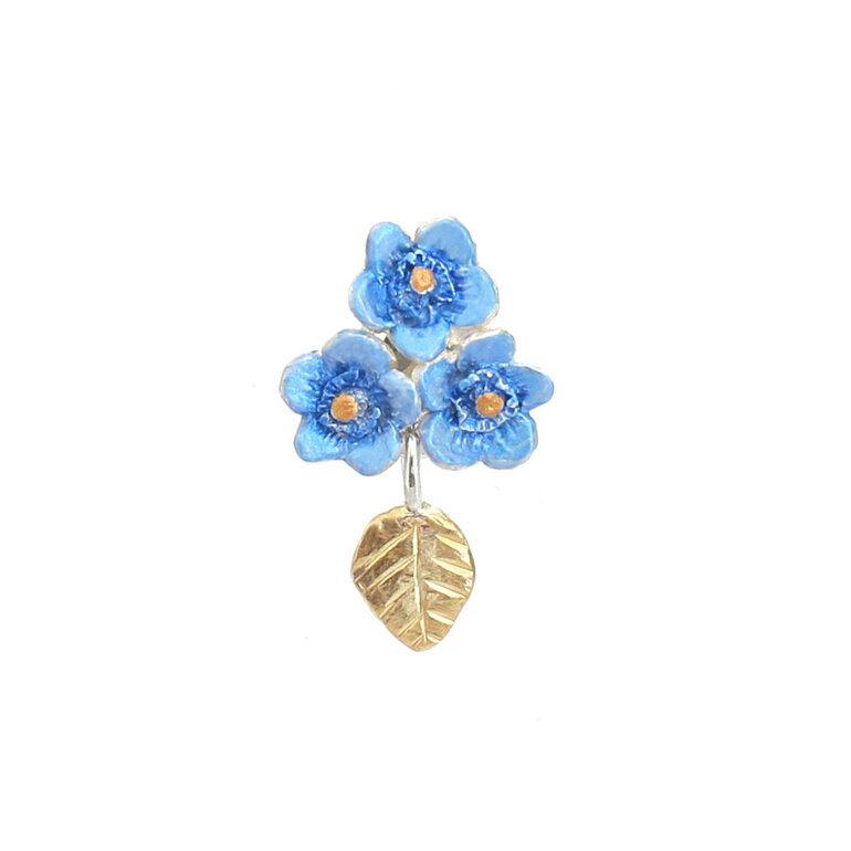forget me not flowers cluster bouquet wedding lapel pin brooch lilygriffin nz