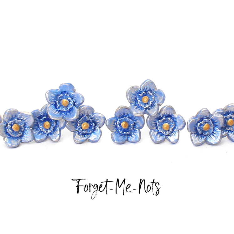 forget me not flowers collection tiny blue floral handmade painted jewellery nz