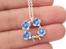 forget me not flowers posy knot blue necklace pendant lilygriffin handmade nz