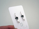 Forget Me Not Oxidised Sterling Silver & Freshwater Pearl Drop Earrings