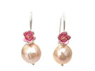 forget me not pink flowers pearls earrings silver nz jewellery lily griffin