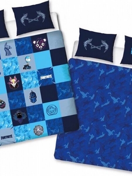 Fortnite Shuffles Blue Reversible UK Double Duvet Cover Set