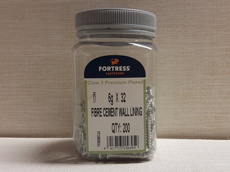 Fortress Fasteners 6g x 32mm C3 GalvanisedScrews 200 pc jar - Timber Framing