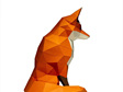Fox origami art model