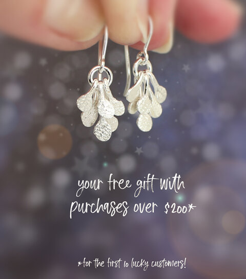 free gift with purchase silver confetti earrings 10th birthday celebration