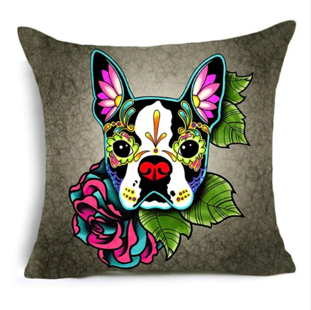 French Bulldog Colourful Dog Cushion Cover