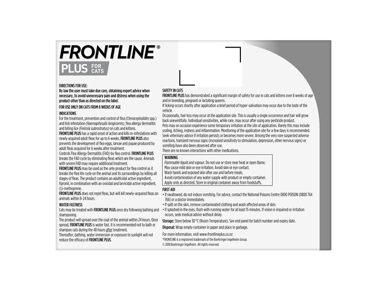 FRONTLINE PLUS for Cats - triple pack