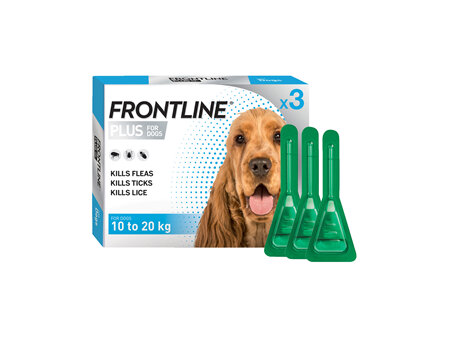 FRONTLINE PLUS for Dogs - 10.1-20kg - triple pack