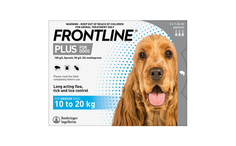 FRONTLINE PLUS for Dogs - 10.1-20kg - triple pack