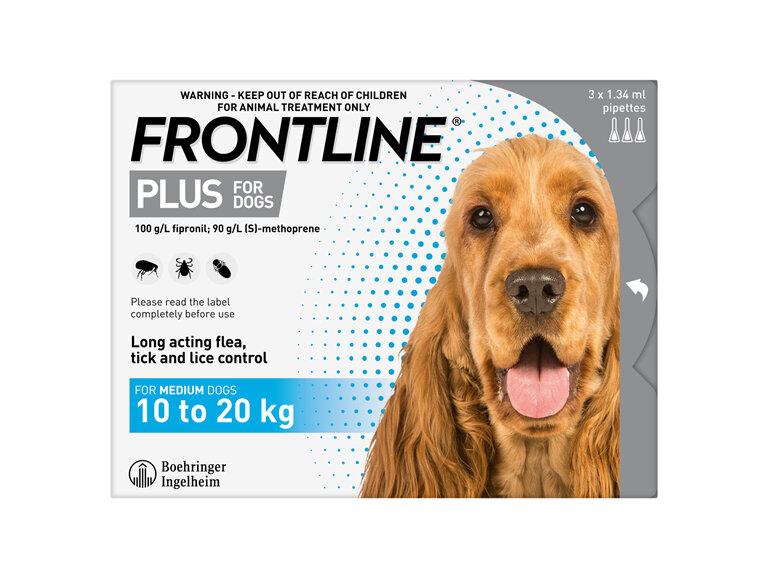 FRONTLINE PLUS for Dogs - 10.1-20kg - triple pack