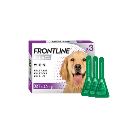 FRONTLINE PLUS for Dogs - 20.1 - 40kg - triple pack