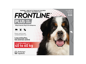 FRONTLINE PLUS for Dogs - 40.1-60kg - triple pack