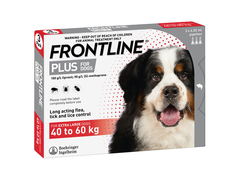 FRONTLINE PLUS for Dogs - 40.1-60kg - triple pack