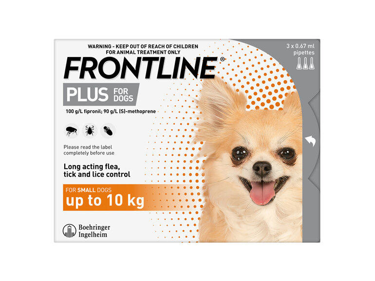 FRONTLINE PLUS for Dogs - Up to 10kg - triple pack