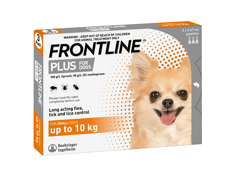 FRONTLINE PLUS for Dogs - Up to 10kg - triple pack