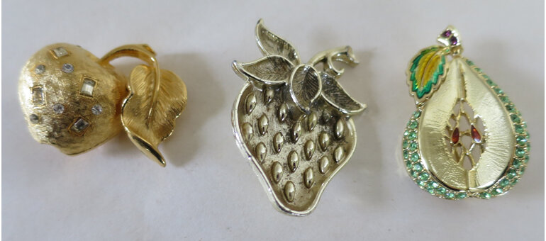 Fruit brooches