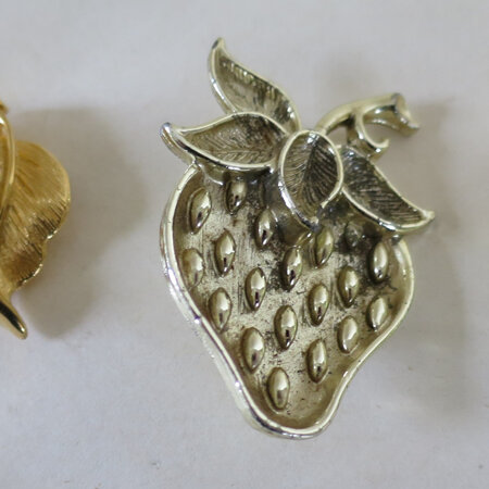 Fruit shaped brooches