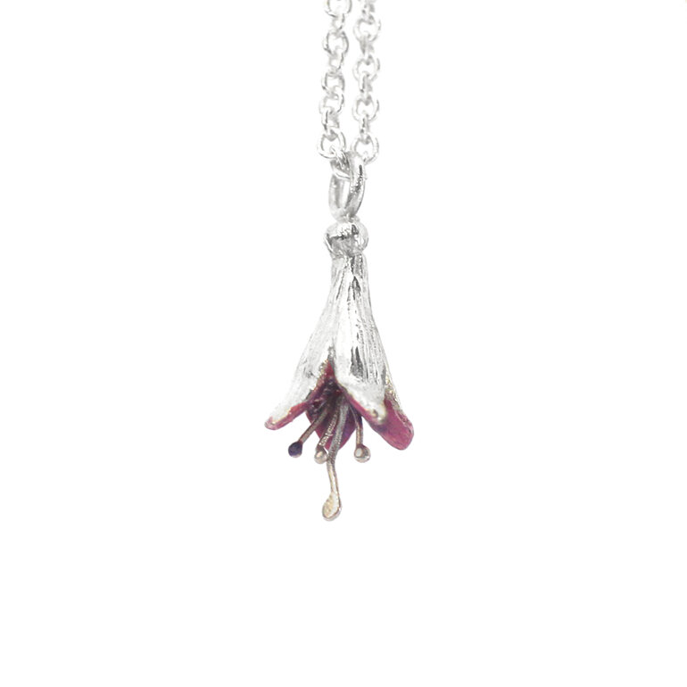 fuchsia flower tree native nz sterling silver purple pink lilygriffin pendant