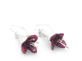 fuchsia flowers native sterling silver earrings purple pink floral botanical