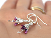 fuchsia flowers native sterling silver earrings purple lily griffin jewellery