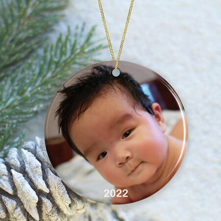 Full Photo Personalised Ceramic Christmas Ornament