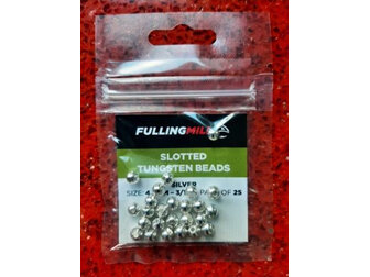 Fulling Mill Slotted Tungsten Beads - 4.6mm Silver